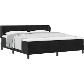 Syfax Boxspringbett mit Kopfteil Schwarz 180 x 200 cm Samt