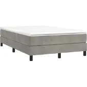 Syfax Boxspringbett mit Matratze Hellgrau 120x200 cm Samt
