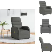 vidaXL Massagesessel Dunkelgrau Stoff - Massagesessel