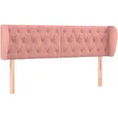 Syfax Kopfteil mit Ohren Rosa 163x23x78/88 cm Samt