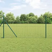 Syfax Zaun mit Pfosten Grün 1 x 25 m Stahl und PVC