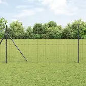 Syfax Zaun mit Pfosten Grau 1 x 10 m Stahl
