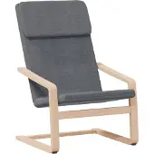Syfax Relaxsessel mit Hocker Dunkelgrau Stoff