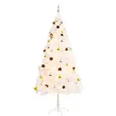 Syfax Künstlicher Weihnachtsbaum mit Beleuchtung & Kugeln Weiß 180 cm