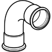 Geberit Bøjning 90gr Rustf 54mm - Kort 970.230.208 MA-Press. Kun M-bakker
