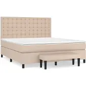 Syfax Boxspringbett Matratze Cappuccino-Braun 160x200 cm Kunstleder
