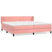 Syfax Boxspringbett mit Matratze Rosa 200x200 cm Samt