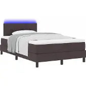 Syfax Boxspringbett mit Matratze Dunkelbraun 120 x 200 cm Stoff