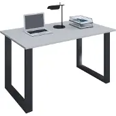VCM Holz Schreibtisch | H. 76 x B. 140 x T. 80 cm | Computertisch schlicht | Füße aus hochwertigem Metall | Arbeitstisch | Büromöbel - Lona U