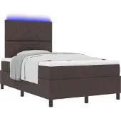 Syfax Boxspringbett mit Matratze Dunkelbraun 120 x 190 cm Stoff