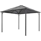 The Living Store Gartenpavillon mit Dach Aluminium 3×3 m Schwarz