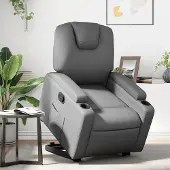 Prolenta Maison Exclusive - Relaxsessel mit Aufstehhilfe Grau Kunstleder