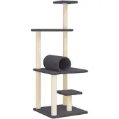 Syfax Kratzbaum mit Sisal-Kratzsäulen Dunkelgrau 136 cm