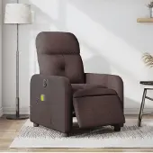 vidaXL Design Massagesessel Elektrisch Dunkelbraun Stoff, Klassische Sessel 2024 Neu
