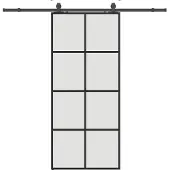 Syfax Schiebetür mit Beschlag Schwarz 90x205 cm ESG-Glas