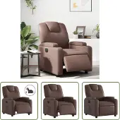 The Living Store Elektrischer Relaxsessel Braun Kunstleder