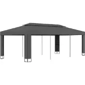 Syfax Pavillon mit Doppeldach 3 x 6 m Anthrazit