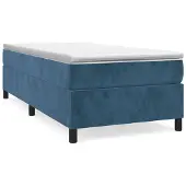 Syfax Boxspringbett mit Matratze Dunkelblau 80x200 cm Samt