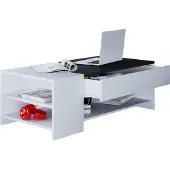 VCM Holz Couchtisch schlicht | Maße ca. H. 35 x B. 100 x T. 50 cm | Wohnzimmertisch mit Schublade - Tindus