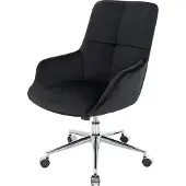 Mendler Bürostuhl HWC-J64, Drehstuhl Schreibtischstuhl Lehnstuhl, mit Armlehne höhenverstellbar Samt MVG schwarz