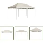 The Living Store Profi-Partyzelt Faltbar Aluminium 6x3 m Creme