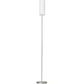Eglo Stehlampe Troy 3, 1 flammige Stehleuchte, Material: Stahl, Farbe: Nickel matt, Glas: satiniert weiß, Fassung: E27, inkl. Trittschalter