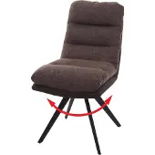 Mendler Esszimmerstuhl HWC-G66, Küchenstuhl Stuhl, drehbar Auto-Position Stoff/Textil MVG braun-dunkelbraun