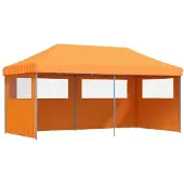 Syfax Partyzelt Faltbar Pop-Up mit 3 Seitenteilen Orange