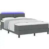 Syfax Boxspringbett mit Matratze Dunkelgrau 140 x 190 cm Stoff