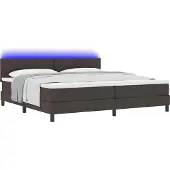 Syfax Boxspringbett mit Matratze Dunkelbraun 200 x 200 cm Stoff