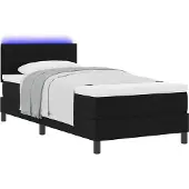 Syfax Boxspringbett mit Matratze mit LED Schwarz 90 x 190 cm Stoff