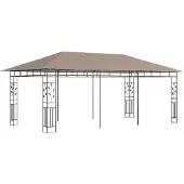 Syfax Pavillon mit Moskitonetz 6x3x2,73 m Taupe 180 g/m²
