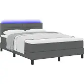 Syfax Boxspringbett mit Matratze Dunkelgrau 140 x 200 cm Stoff