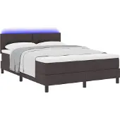 Syfax Boxspringbett mit Matratze Dunkelbraun 140 x 200 cm Stoff
