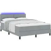 Syfax Boxspringbett mit Kissen Hellgrau 160 x 200 cm Stoff