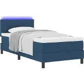 Syfax Boxspringbett mit Matratze mit LED Blau 100 x 200 cm Stoff