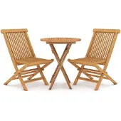vidaXL 3-tlg. Garten-Essgruppe Massivholz Teak