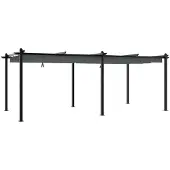 Syfax Gartenpavillon mit Ausziehbarem Dach Anthrazit 3x6 m Aluminium