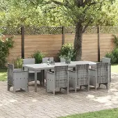 Syfax Gartentisch Hellgrau 250 x 100 x 73 cm Poly-Rattan
