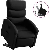 Syfax Relaxsessel mit Aufstehhilfe Schwarz Kunstleder