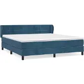 Syfax Boxspringbett mit Matratze Dunkelblau 180x200 cm Samt