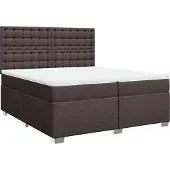 Syfax Boxspringbett mit Matratze Dunkelbraun 200x200 cm Stoff