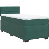 Syfax Boxspringbett mit Matratze Dunkelgrün 100x200 cm Samt