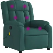 Syfax Massagesessel Dunkelgrün Stoff