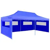 Syfax Pop-Up-Partyzelt Faltbar Blau 3×6 m