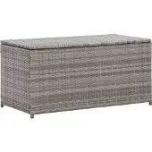 The Living Store Gartenbox Poly Rattan 100x50x50 cm Grau