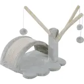 PawHut Kratzbaum Katzenkratzbaum Katzenkletterbaum Katze Sisal mit Plüsch bezogen Hellgrau Spanplatte 38x38x40 cm