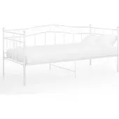 Syfax Schlafsofa Bettgestell Weiß Metall 90x200 cm