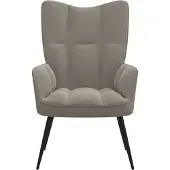 vidaXL Cloris DesignMöbel Fernseh- & Relaxsessel - Grau Relaxsessel Hellgrau Samt Schlichtes6543935