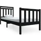 Syfax Massivholzbett Schwarz 75x190 cm